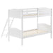 Coaster Arlo Twin Over Twin Bunk Bed with Ladder Espresso Grey With Bench