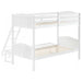 Coaster Arlo Twin Over Twin Bunk Bed with Ladder Espresso Grey With Bench