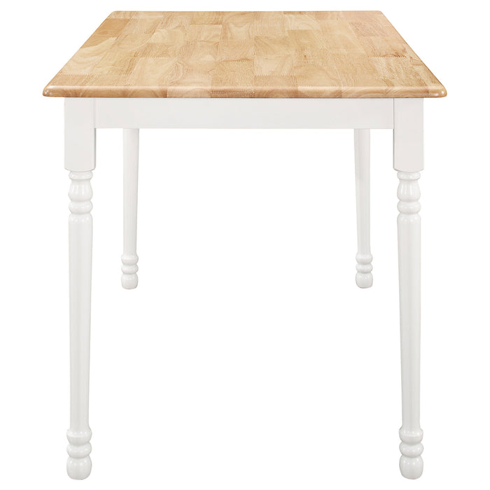 Coaster Taffee Rectangle Dining Table Natural Brown and White Default Title