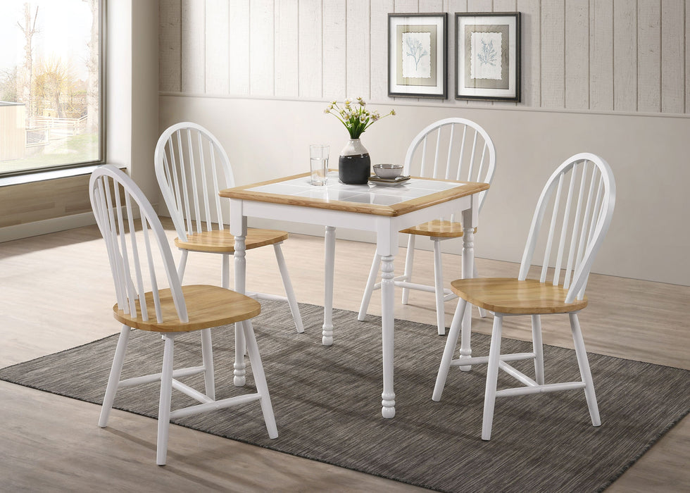 Coaster Carlene Square Dining Table Natural Brown and White Default Title