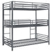 Coaster Maynard Metal Triple Twin Bunk Bed Gunmetal Default Title