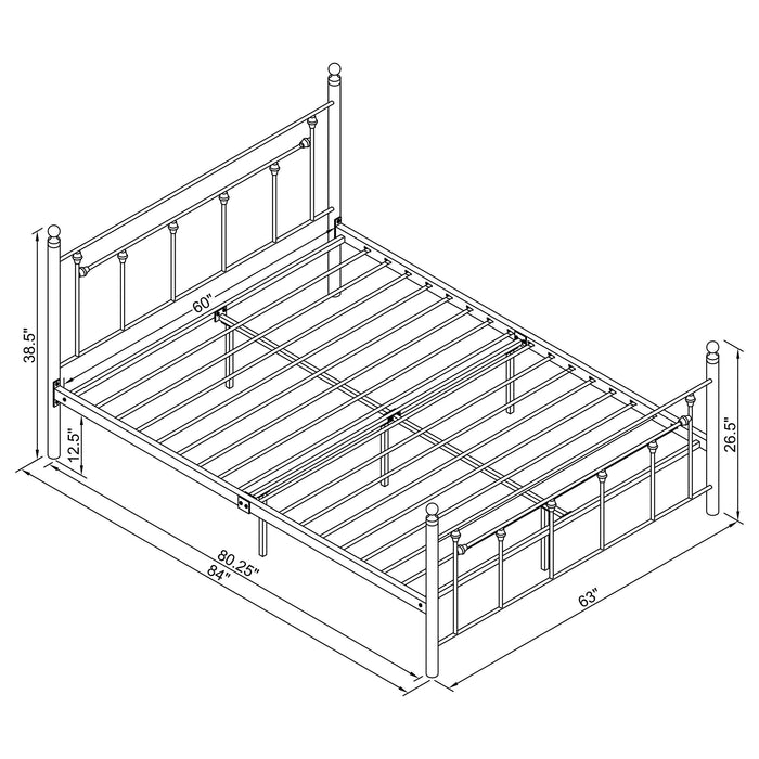 Coaster Canon Metal Slatted Headboard Platform Bed Twin