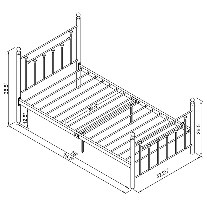 Coaster Canon Metal Slatted Headboard Platform Bed Twin