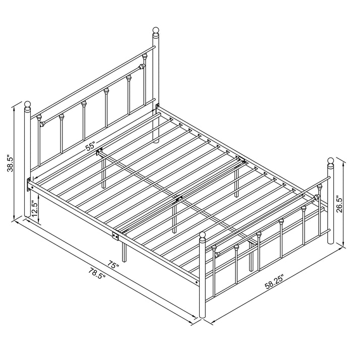 Coaster Canon Metal Slatted Headboard Platform Bed Twin