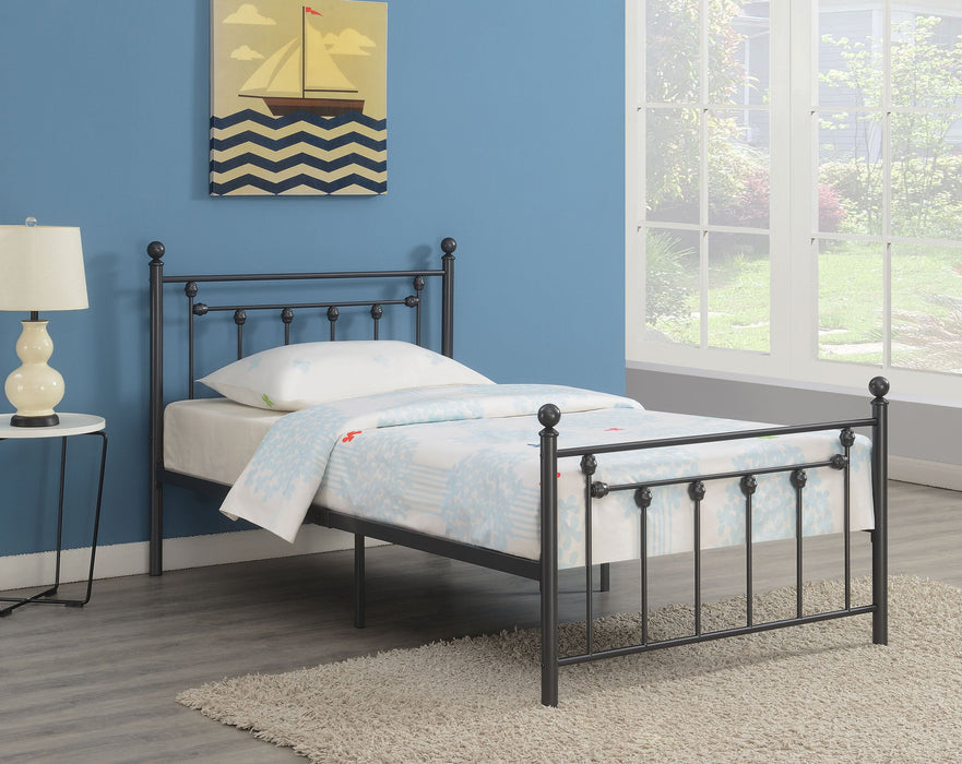 Coaster Canon Metal Slatted Headboard Platform Bed Twin