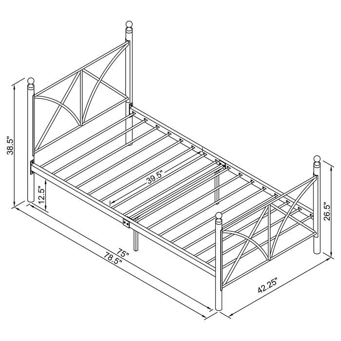 Coaster Hart Platform Bed Black Twin