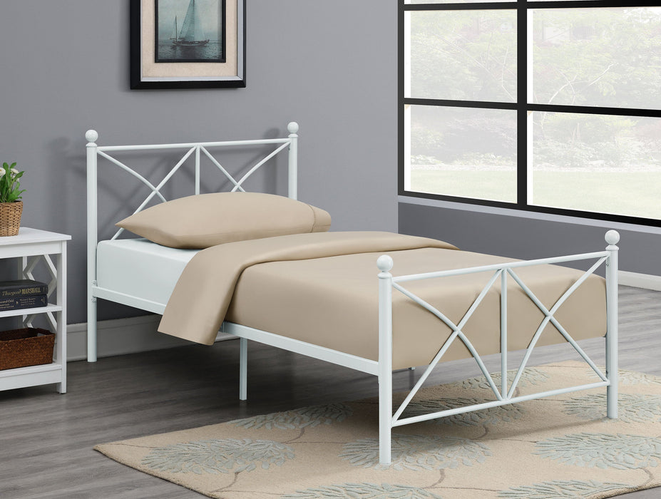 Coaster Hart Platform Bed White Twin