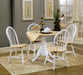 Coaster Allison Drop Leaf Dining Set Natural Brown and White Default Title