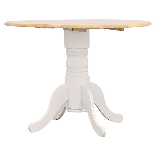 Coaster Allison Drop Leaf Round Dining Table Natural Brown and White Default Title