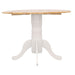 Coaster Allison Drop Leaf Round Dining Table Natural Brown and White Default Title