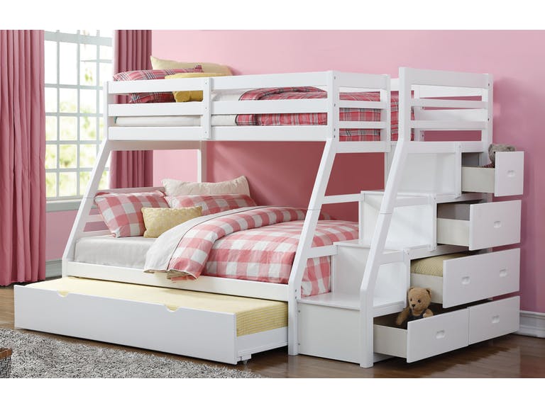 Jason Teenager Bunk Bed (T/F) with Trundle & Storage