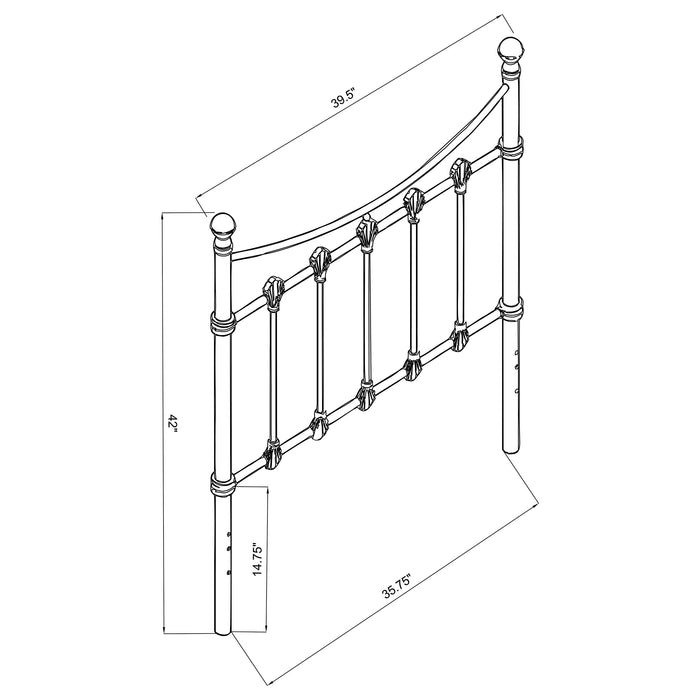 Coaster Marie Twin Metal Headboard White Default Title