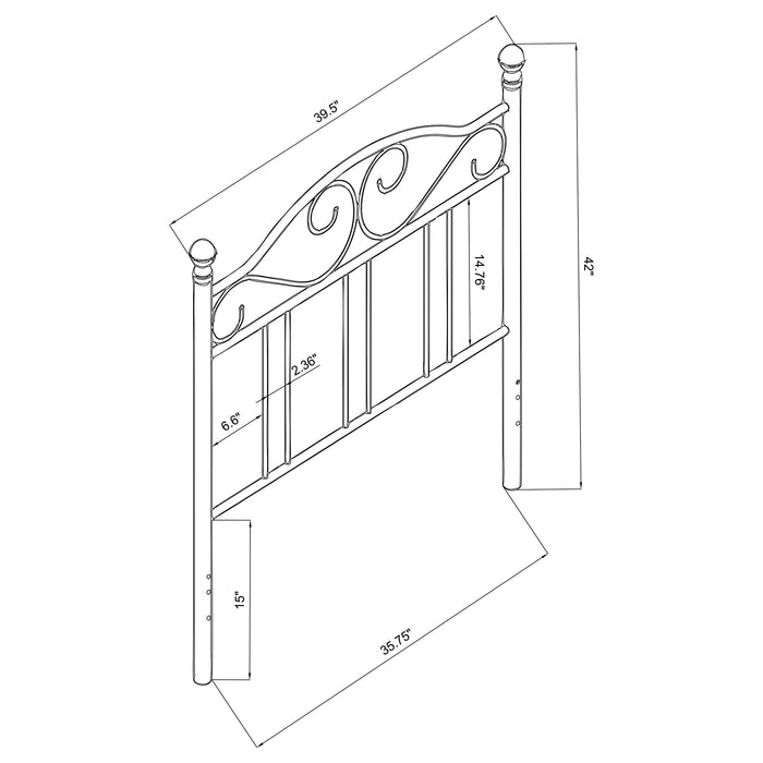 Coaster Ellis Scroll Twin Headboard Dark Bronze Default Title