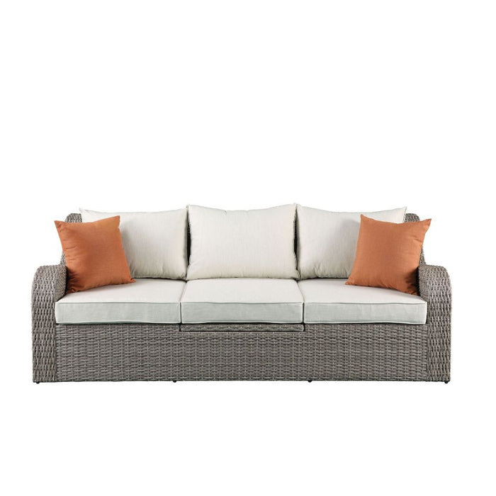 Salena Patio Sofa with 2 Pillows & 2 Ottomans