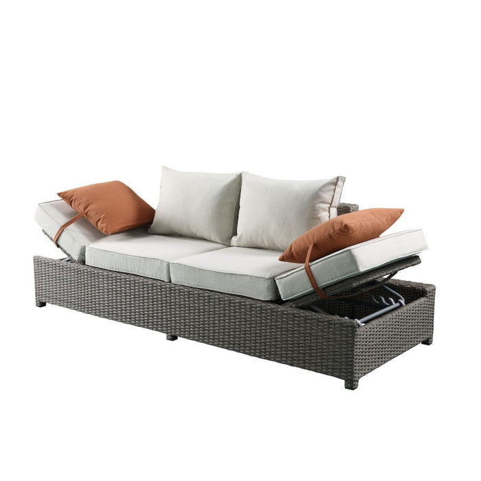 Salena Patio Sofa with 2 Pillows & Ottoman