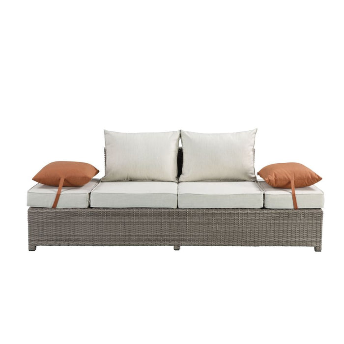 Salena Patio Sofa with 2 Pillows & Ottoman