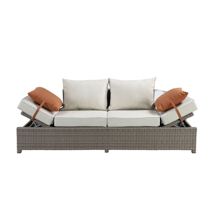 Salena Patio Sofa with 2 Pillows & Ottoman