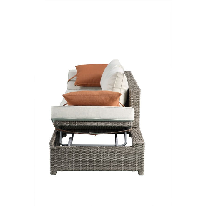 Salena Patio Sofa with 2 Pillows & Ottoman