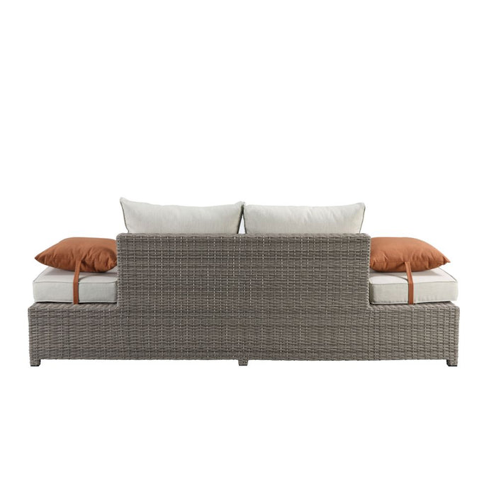 Salena Patio Sofa with 2 Pillows & Ottoman