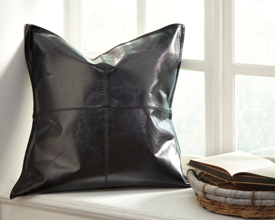 Brennen Black Leather Pillow Cover