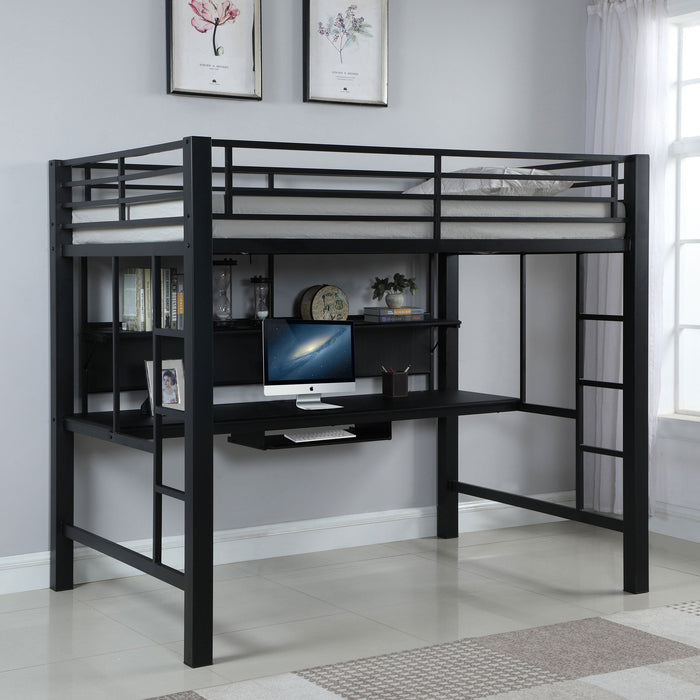 Coaster Avalon Full Workstation Loft Bed Black Default Title