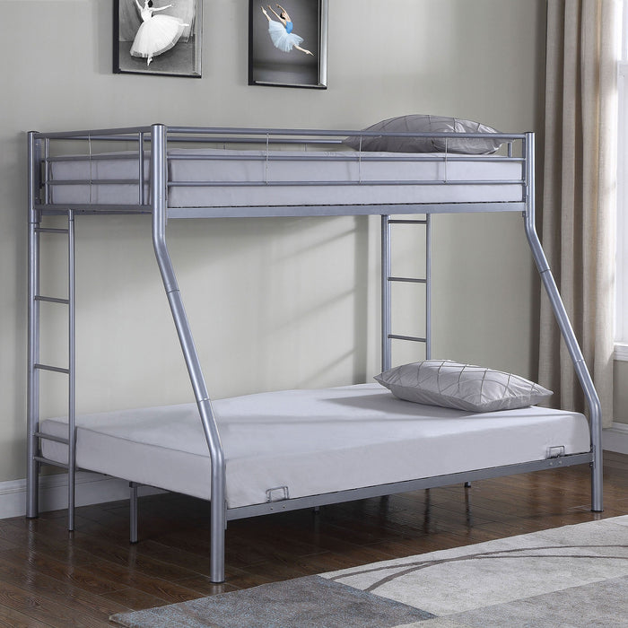 Coaster Hayward Twin Over Full Bunk Bed Silver Default Title