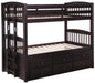 Coaster Kensington Twin Over Twin Bunk Bed with Trundle Cappuccino Default Title