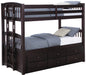 Coaster Kensington Twin Over Twin Bunk Bed with Trundle Cappuccino Default Title