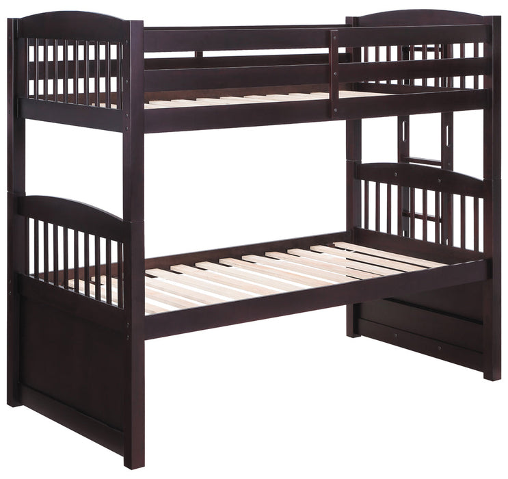 Coaster Kensington Twin Over Twin Bunk Bed with Trundle Cappuccino Default Title