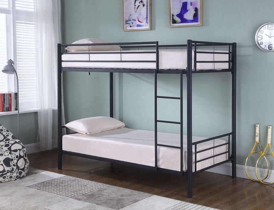 Coaster Hayward Twin Over Twin Bunk Bed Black Default Title