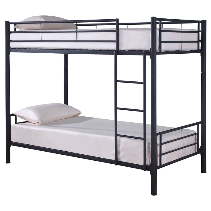 Coaster Hayward Twin Over Twin Bunk Bed Black Default Title