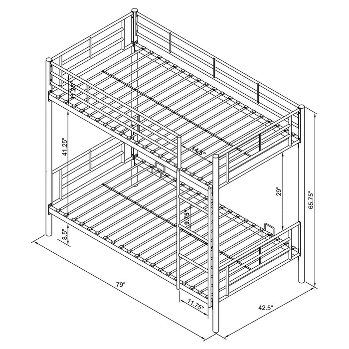 Coaster Hayward Twin Over Twin Bunk Bed Black Default Title