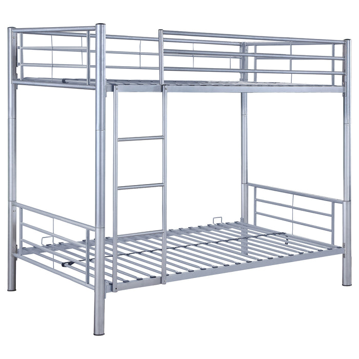 Coaster Hayward Twin Over Twin Bunk Bed Silver Default Title