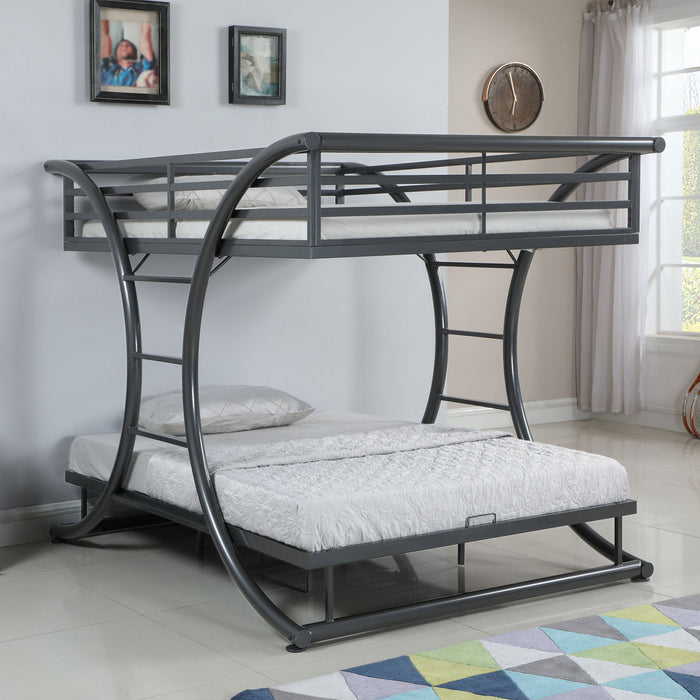 Coaster Stephan Full Over Full Bunk Bed Gunmetal Default Title