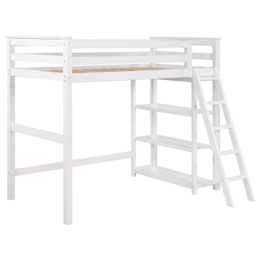 Coaster Anica 3-shelf Wood Twin Loft Bed Black White