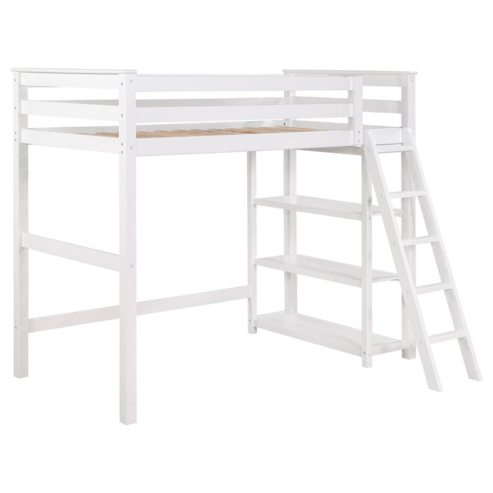 Coaster Anica 3-shelf Wood Twin Loft Bed Black White