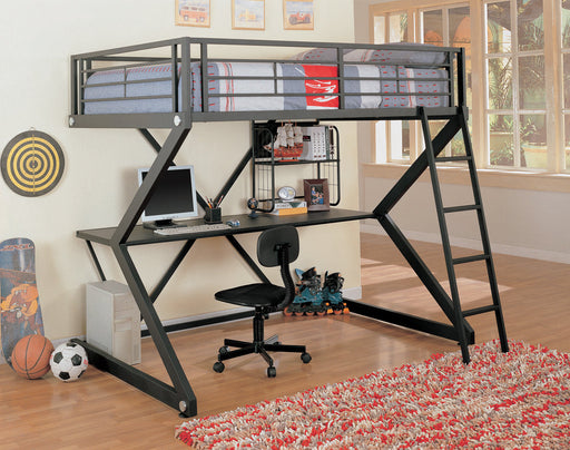 Coaster Parkview Full Workstation Loft Bed Black Default Title