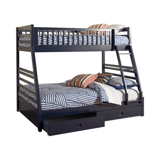 Coaster Ashton Twin Over Full 2-drawer Bunk Bed Navy Blue Navy Blue