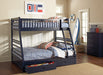 Coaster Ashton Twin Over Full 2-drawer Bunk Bed Navy Blue Brown