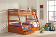 Coaster Ashton Twin Over Full 2-drawer Bunk Bed Navy Blue Brown