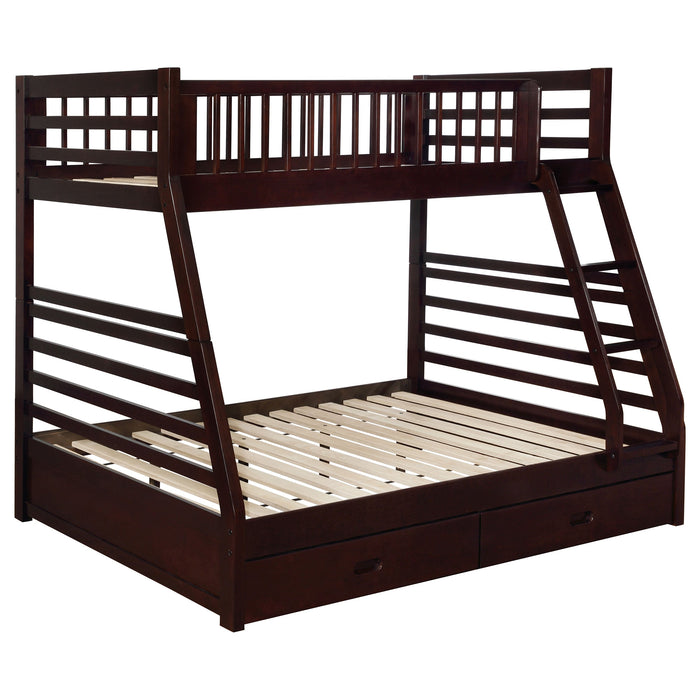 Coaster Ashton Twin Over Full 2-drawer Bunk Bed Navy Blue Capuccino