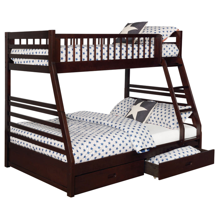 Coaster Ashton Twin Over Full 2-drawer Bunk Bed Navy Blue Brown