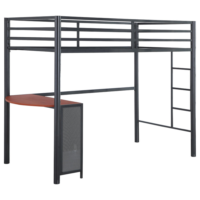 Coaster Fisher Twin Workstation Loft Bed Gunmetal Default Title