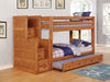 Coaster Wrangle Hill Twin Over Twin Bunk Bed Amber Wash Default Title