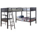 Coaster Meyers 2-piece Metal Twin Over Twin Bunk Bed Set Black and Gunmetal Default Title