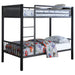 Coaster Meyers 2-piece Metal Twin Over Twin Bunk Bed Set Black and Gunmetal Default Title