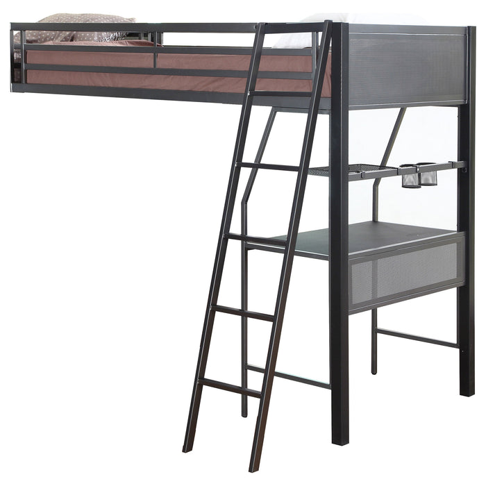 Coaster Meyers 2-piece Metal Twin Over Full Bunk Bed Set Black and Gunmetal Default Title