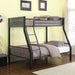 Coaster Meyers Twin Over Full Metal Bunk Bed Black and Gunmetal Default Title