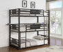 Coaster Rogen Twin Triple Bunk Bed Dark Bronze Default Title