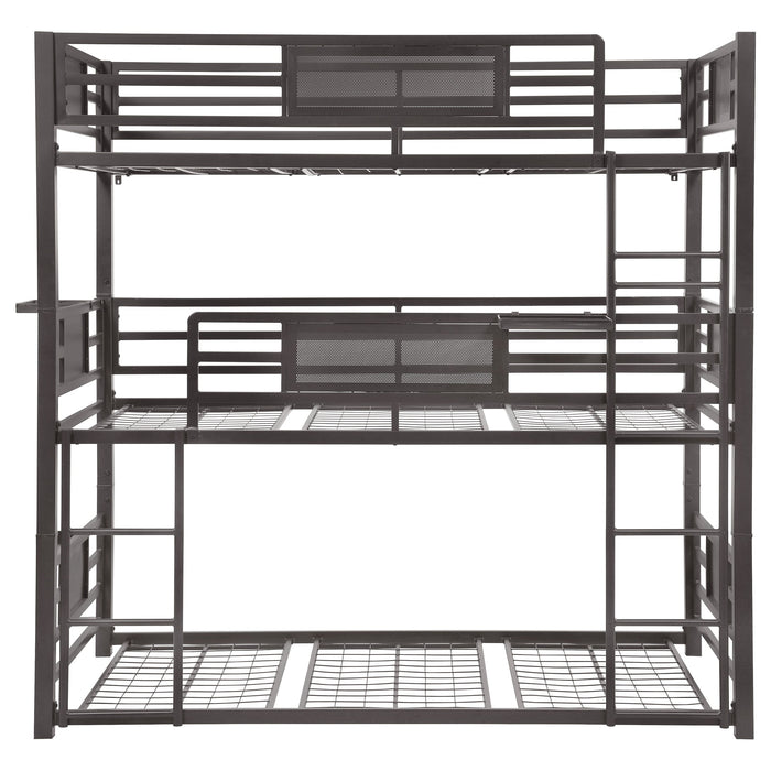 Coaster Rogen Twin Triple Bunk Bed Dark Bronze Default Title